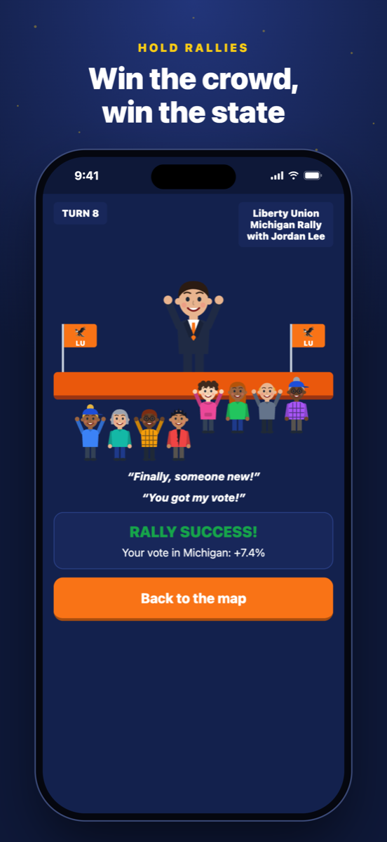 A rally in a swing state